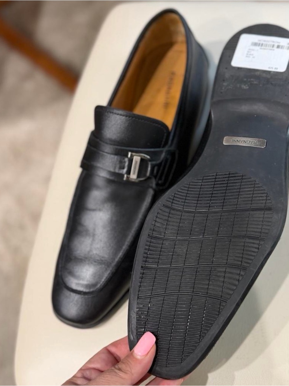 Magnanni Black Leather Slip-On Bit Loafers - Picture 7 of 7